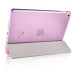 Luxury Ultra-Slim Folio Transparent Plastic And PU Leather Smart Cover Stand Case With Wake / Sleep Function For iPad Mini 4 - Pink