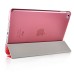 Luxury Ultra-Slim Folio Transparent Plastic And PU Leather Smart Cover Stand Case With Wake / Sleep Function For iPad Mini 4 - Red