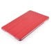 Luxury Ultra-Slim Folio Transparent Plastic And PU Leather Smart Cover Stand Case With Wake / Sleep Function For iPad Mini 4 - Red