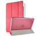 Luxury Ultra-Slim Folio Transparent Plastic And PU Leather Smart Cover Stand Case With Wake / Sleep Function For iPad Mini 4 - Red