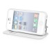 Luxury Window View Drawing Lines Flip Stand PU Leather Case for iPhone 4 iPhone 4S - White