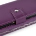 Luxury Zipper Wallet PU Leather Bag Pouch With Magnetic Plastic Hard Back Case For Samsung Galaxy S6 G920 - Purple