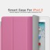 Magnetic Folding Folio Leather Smart Cover With Wake Sleep For iPad 2 / 3 / 4 - Pink