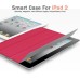 Magnetic Folding Folio Leather Smart Cover With Wake Sleep For iPad 2 / 3 / 4 - Red