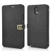 Magnetic Folio PU Leather Stand Case with Card Slot Holder for Samsung Galaxy Note 3 - Black