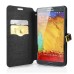 Magnetic Folio PU Leather Stand Case with Card Slot Holder for Samsung Galaxy Note 3 - Black