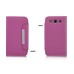 Magnetic Grind Arenaceous Handbag Case for Samsung Galaxy S3 i9300 - Magenta