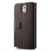 Magnetic Wallet Flip Stand Genuine Leather Case with Card Slot for Samsung Galaxy Note 3 - Black