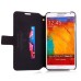 Magnetic Wallet Flip Stand Genuine Leather Case with Card Slot for Samsung Galaxy Note 3 - Black