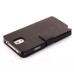 Magnetic Wallet Flip Stand Genuine Leather Case with Card Slot for Samsung Galaxy Note 3 - Black