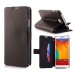 Magnetic Wallet Flip Stand Genuine Leather Case with Card Slot for Samsung Galaxy Note 3 - Black