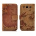 Map Wallet Style Leather Case Cover For Samsung Galaxy S3 i9300 - Dark Brown