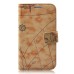 Map Wallet Style Leather Case Cover For Samsung Galaxy S3 i9300 - Light Brown