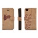 Map Wallet Style Leather Case Cover For iPhone 4S - Brown