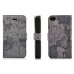 Map Wallet Style Leather Case Cover For iPhone 4S - Grey