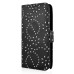 Maple Leaf Glittering Flower Pattern Magnetic Folio Leather Case with Card Slot for Samsung Galaxy Note 4 - Black