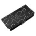 Maple Leaf Glittering Flower Pattern Magnetic Folio Leather Case with Card Slot for Samsung Galaxy Note 4 - Black