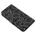 Maple Leaf Glittering Flower Pattern Magnetic Folio Leather Case with Card Slot for Samsung Galaxy Note 4 - Black