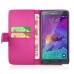 Maple Leaf Glittering Flower Pattern Magnetic Folio Leather Case with Card Slot for Samsung Galaxy Note 4 - Magenta