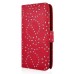 Maple Leaf Glittering Flower Pattern Magnetic Folio Leather Case with Card Slot for Samsung Galaxy Note 4 - Red