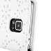 Maple Leaf Glittering Flower Pattern Magnetic Folio Leather Case with Card Slot for Samsung Galaxy Note 4 - White