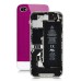 Mashup - iPhone 4S Metal Back Cover With White Glass Bottom - Magenta