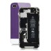 Mashup - iPhone 4S Metal Back Cover With White Glass Bottom - Purple