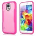 Matte Transparent PC Hard Back Case Cover for Samsung Galaxy S5 G900 - Magenta