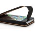 Matte Vertical Magnetic Flip Leather Case Holder for iPhone 4 / 4S (Black)