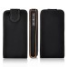 Matte Vertical Magnetic Flip Leather Case Holder for iPhone 4 / 4S (Black)