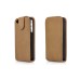 Matte Vertical Magnetic Flip Leather Case Holder for iPhone 4 / 4S (Brown)