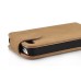 Matte Vertical Magnetic Flip Leather Case Holder for iPhone 4 / 4S (Brown)