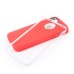 Matte White Circle TPU and PC Bumper Case Cover for iPhone 4 iPhone 4S - Red