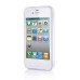 Matte White Circle TPU and PC Bumper Case Cover for iPhone 4 iPhone 4S - White