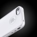 Matte White Circle TPU and PC Bumper Case Cover for iPhone 4 iPhone 4S - White