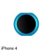 Metal Chrome Plated Ring Home Menu Button Keypad Housing Replacement Part For iPhone 4 - Blue / Black