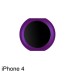 Metal Chrome Plated Ring Home Menu Button Keypad Housing Replacement Part For iPhone 4 - Purple / Black