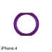 Metal Chrome Plated Ring Home Menu Button Keypad Housing Replacement Part For iPhone 4 - Purple / White