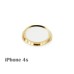 Metal Chrome Plated iPhone 5s Looking Gold Ring Home Menu Button Keypad Housing Replacement Part For iPhone 4S - Gold / White