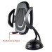 Metal Goose neck 360° Rotating Universal Car Suction Holder - Black