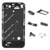 Metal Middle Plate Cover + Buttons + Pentalobe Screw + Sim Card Tray for iPhone 4 - Gunmetal