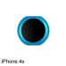 Metal iPhone-5s-Like Home Menu Button Ring Keypad Housing Replacement Part For iPhone 4S - Blue / Black