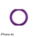 Metal iPhone-5s-Like Home Menu Button Ring Keypad Housing Replacement Part For iPhone 4S - Purple / White