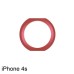 Metal iPhone-5s-Like Home Menu Button Ring Keypad Housing Replacement Part For iPhone 4S - Red / White