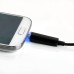 Micro USB 2.0 Sync Data Transmission and Charging Cable with LED Light - Black