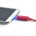 Micro USB 2.0 Sync Data Transmission and Charging Cable with LED Light - Magenta