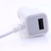 Micro USB 3.0 Car Retractable Extension Coil Cable Cord Charging Adapter Vehicle In-Car Power Charger With 1 USB Port For Samsung Galaxy Note 3 N9000 N9002 N9005 - White