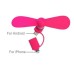 Multicolor 2 in 1 Portable Travel Mini USB Fan for iPhone & Android Smart Phone - Pink