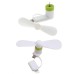 Multicolor 2 in 1 Portable Travel Mini USB Fan for iPhone & Android Smart Phone - White