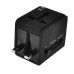 Multifunctional USB Travel Charger For  iPhone iPod Samsung Blackberry - Black